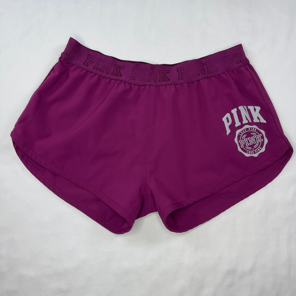 Victoria's Secret Pink Shorts Womens XS Purple Varsity Logo Summer